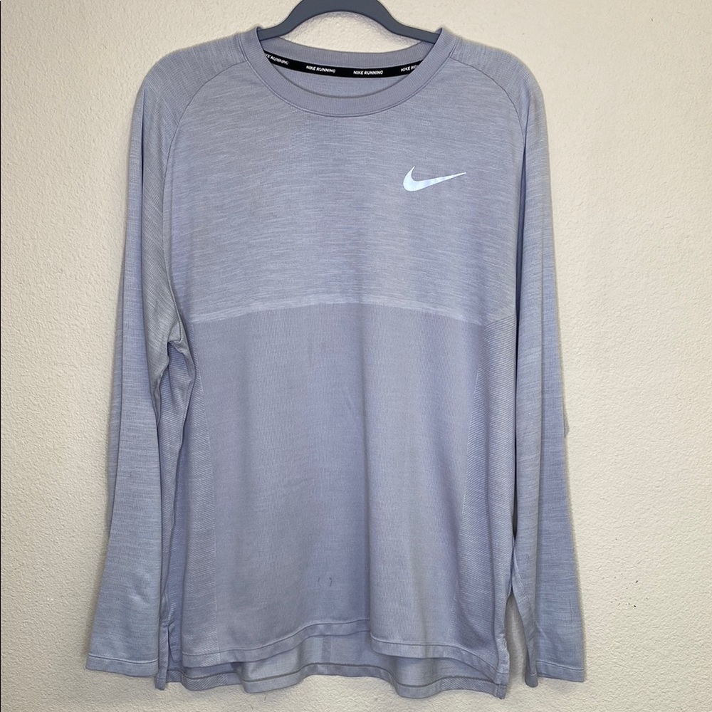 Nike Running Dri Fit Heather Gray Long Sleeve Top Size XL